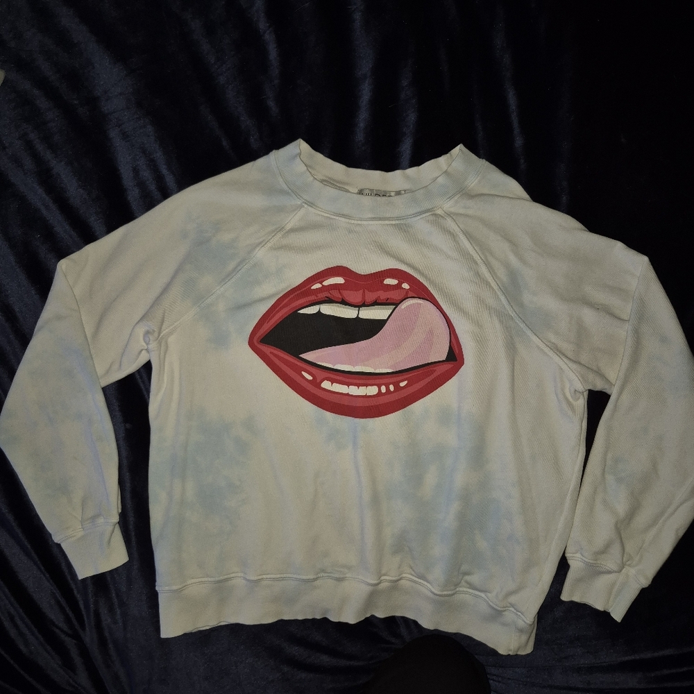 Wildfox Red Lip Graphic Women's Sweater